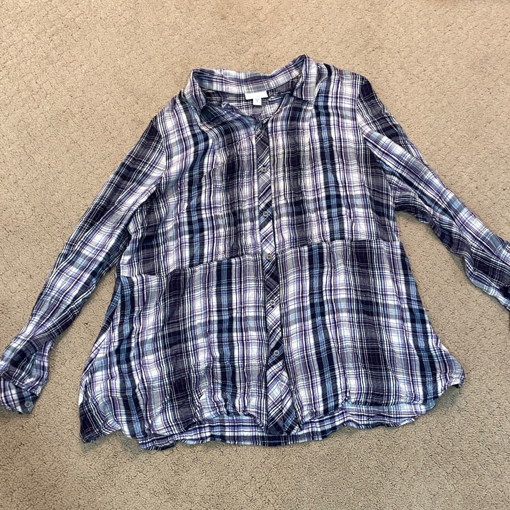 J. Jill Multicolor Plaid Shirt